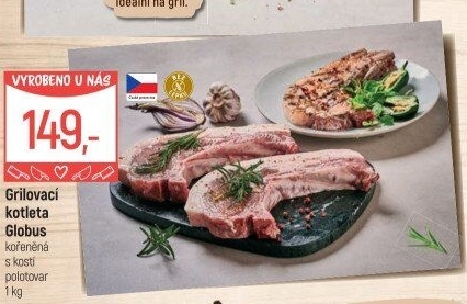 Kotleta na gril s kostí kořeněná Globus