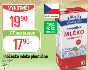 Mléko trvanlivé Jihočeské Madeta - 3,5% plnotučné