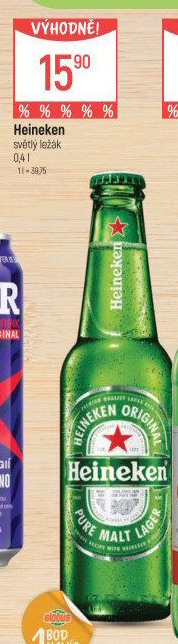 Pivo světlý ležák Heineken