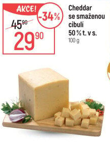 Sýr Cheddar se smaženou cibulí