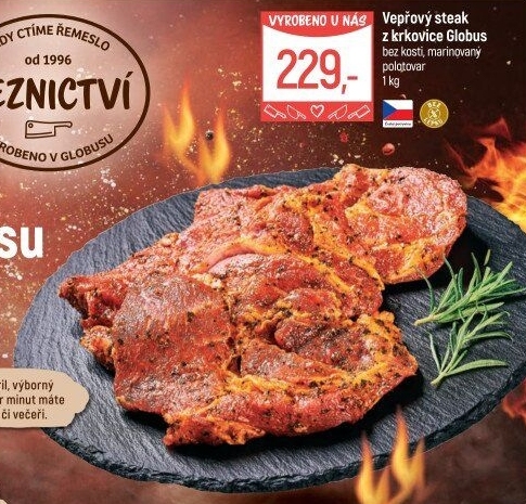 Vepřová krkovice steak marinovaný Globus