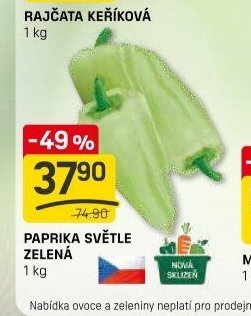 PAPRIKA SVĚTLE ZELENÁ