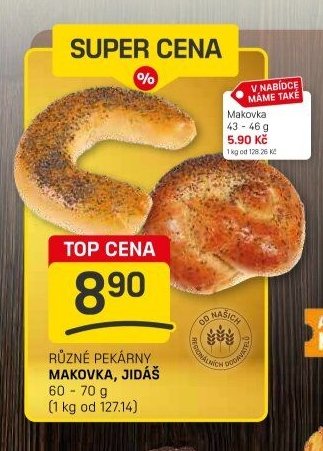 RŮZNÉ PEKÁRNY MAKOVKA, JIDÁŠ