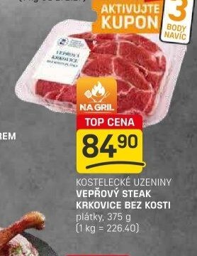 Kostelecké uzeniny vepřový steak krkovice bez kosti