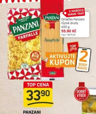 PANZANI TĚSTOVINY ČERVENÉ