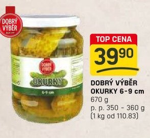 DOBRÝ VÝBĚR OKURKY 6-9 cm - FLOP TOP akcniletaky.com
