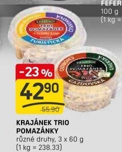 Pomazánky Trio Krajánek
