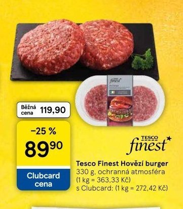 Tesco Finest Hovězí burger