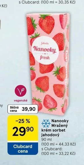 Nanooky Mražený krém sorbet jahodový