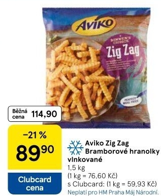 Hranolky vlnky mražené Zig Zag Aviko
