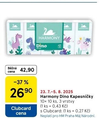 Kapesníčky papírové dětské 3vrstvé Harmony