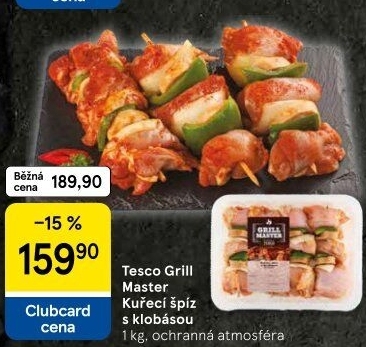 Kuřecí špíz s klobásou Grill Master Tesco