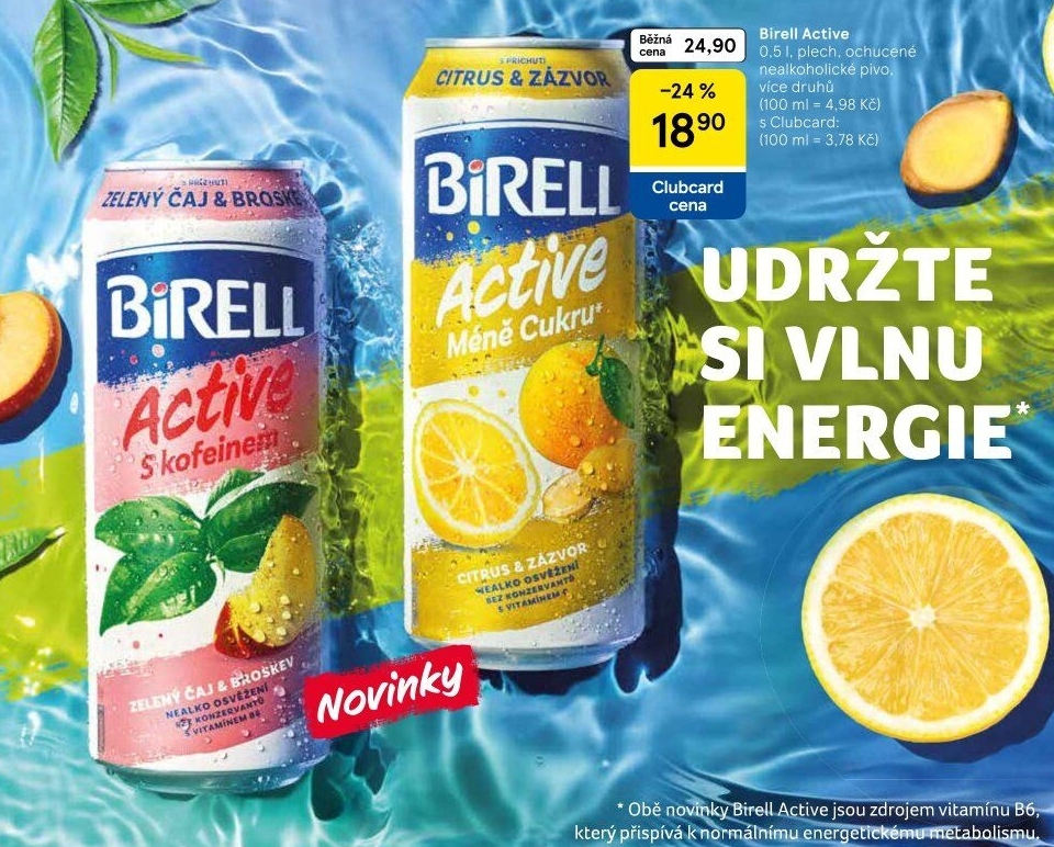 Nealkoholické pivo ochucené Active Birell