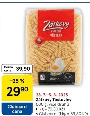 Těstoviny vaječné Zátkovy