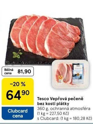 Vepřová pečeně bez kosti Tesco