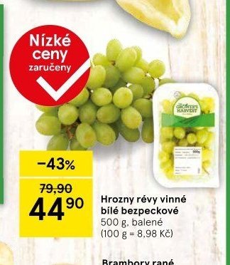 Hrozny révy vinné bílé bezpeckové