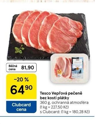 Tesco Vepřová pečeně bez kosti plátky