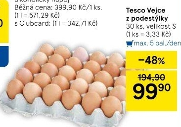 Vejce z podestýlky S Tesco