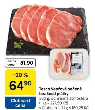 Vepřová pečeně bez kosti Tesco