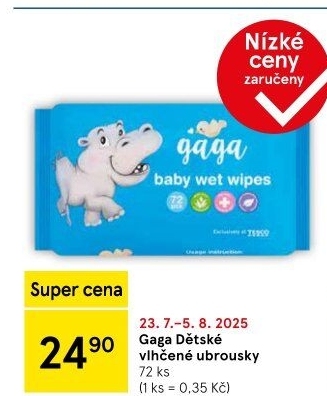 Vlhčené ubrousky dětské Gaga