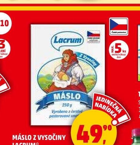 Máslo z Vysočiny Lacrum
