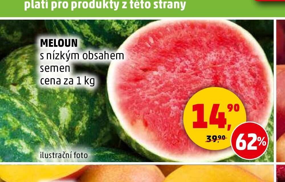 MELOUN s nízkým obsahem semen