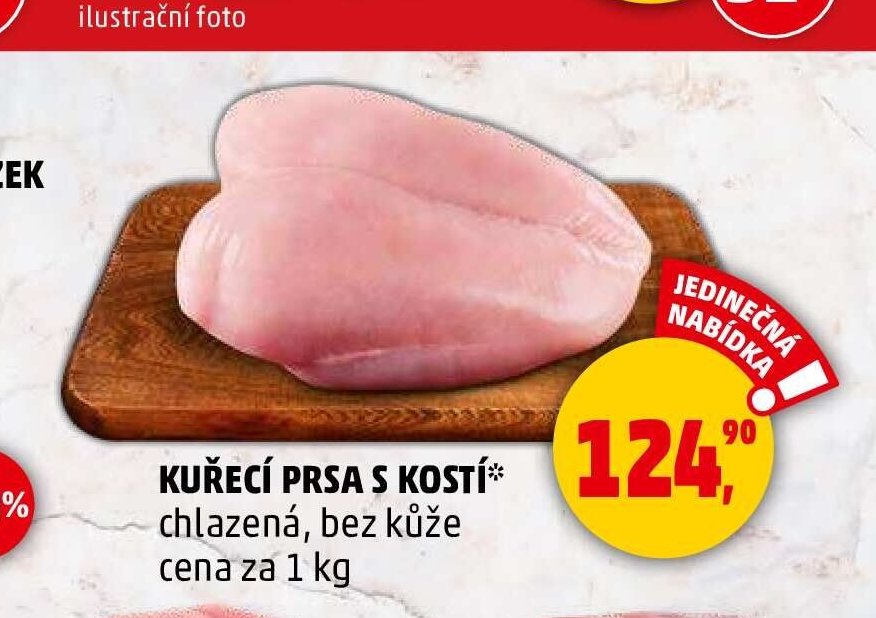 KUŘECÍ PRSA S KOSTÍ chlazená, bez kůže