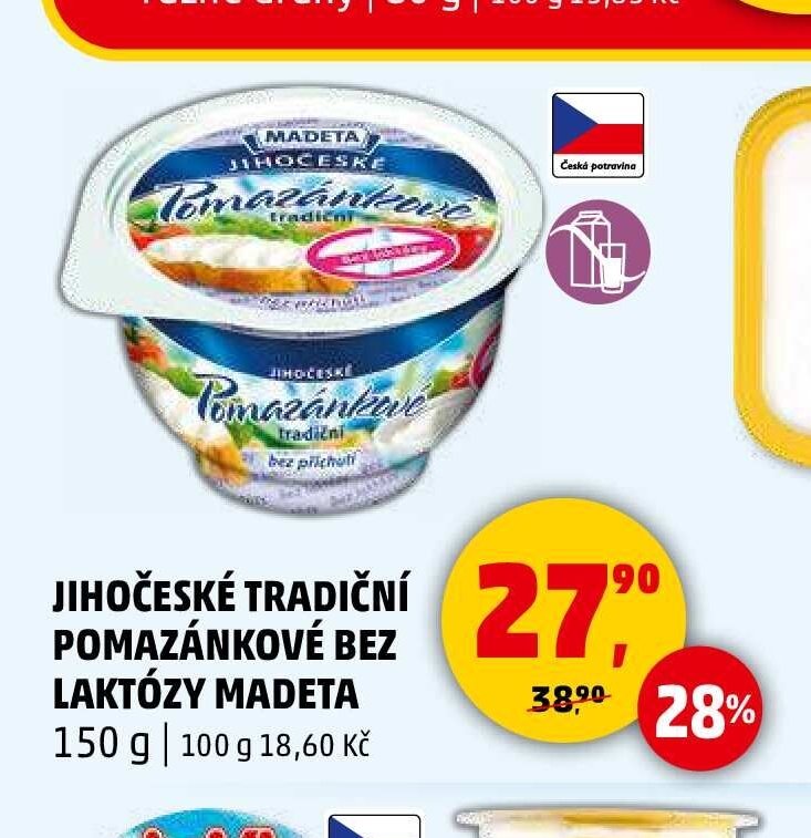 Jihočeské tradiční pomazánkové bez laktózy Madeta 150 g - Penny Market akcniletaky.com