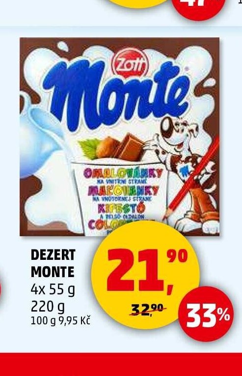 Dezert Monte 4x 55 g 220 g - Penny Market akcniletaky.com