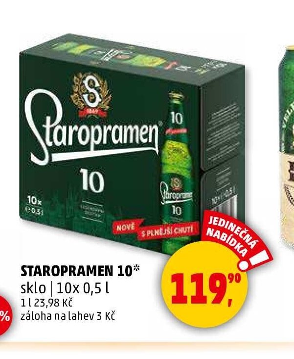 Staropramen 10 sklo 10x 0,5 l