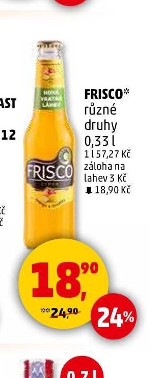 Frisco různé druhy 0,33 l