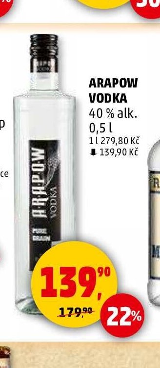 Arapow Vodka 40 % alk. 0,5 l