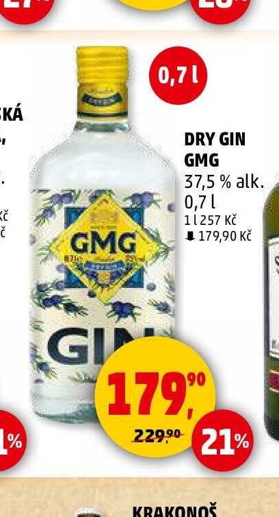 Dry Gin GMG 37,5 % alk. 0,7 l