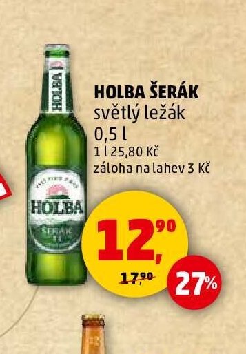 Holba Šerák světlý ležák 0,5 l