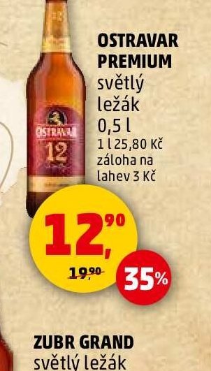 Ostravar Premium světlý ležák 0,5 l