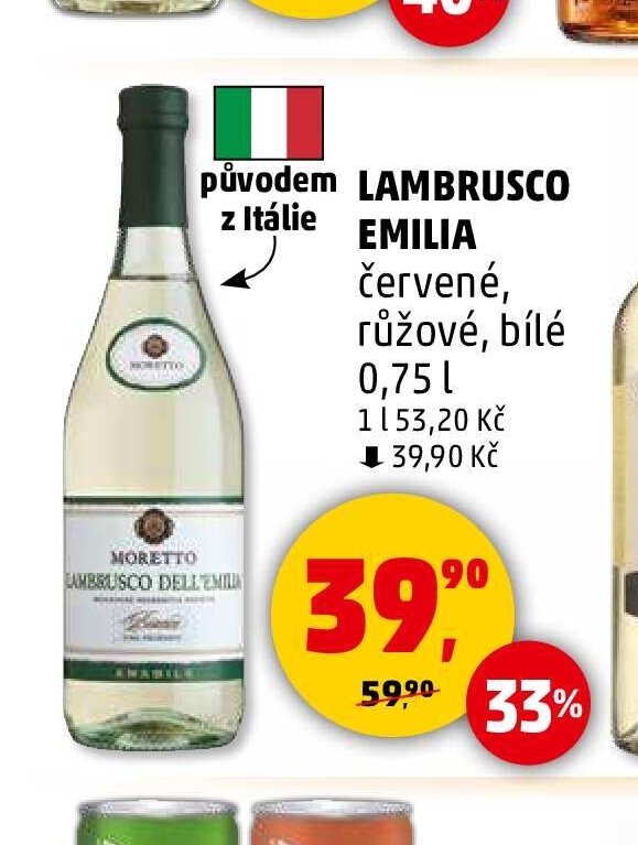 LAMBRUSCO EMILIA červené, růžové, bílé