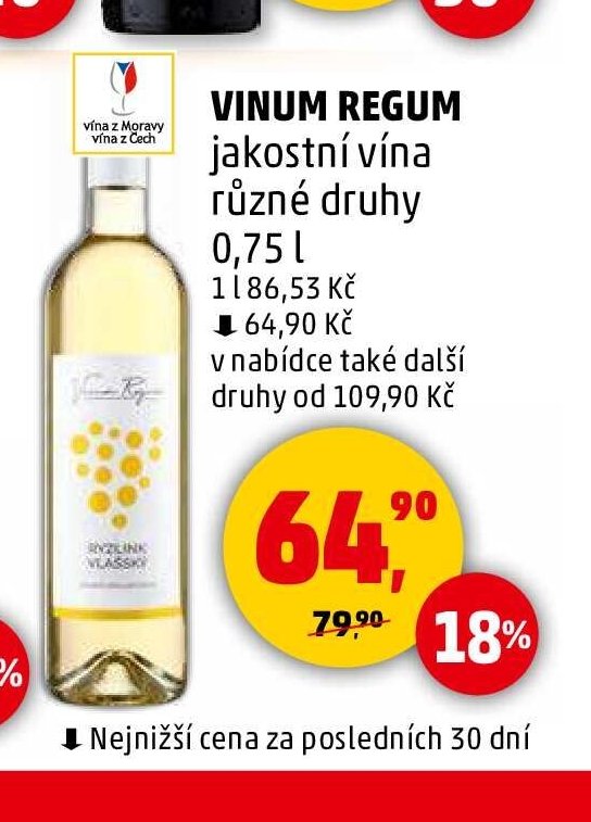 VINUM REGUM jakostní vína různé druhy
