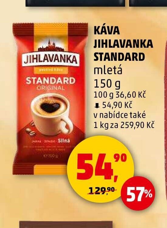 Káva Jihlavanka Standard mletá 150 g