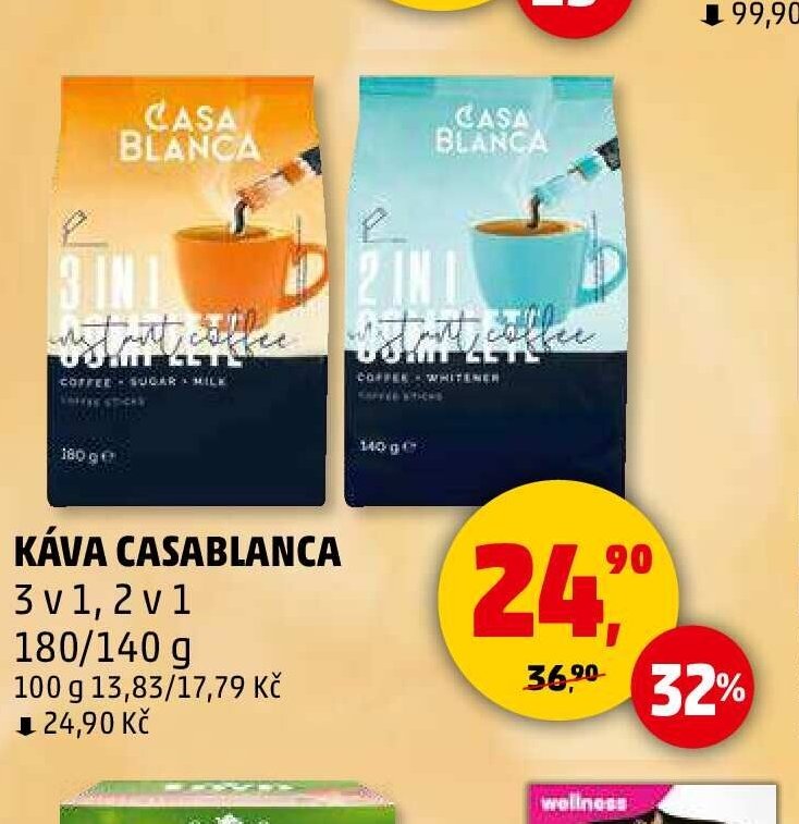 Káva Casa Blanca 3 v 1, 2 v 1 180/140 g