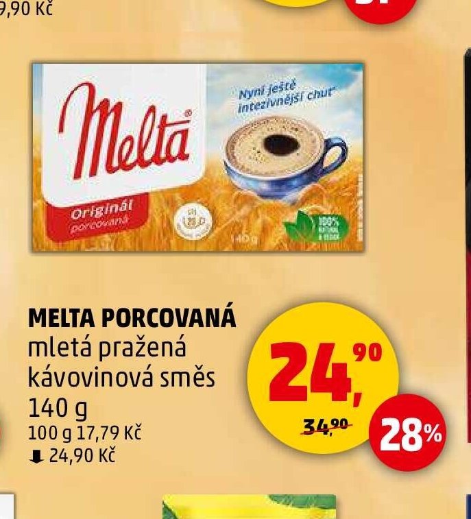 Melta porcovaná mletá pražená kávovinová směs 140 g