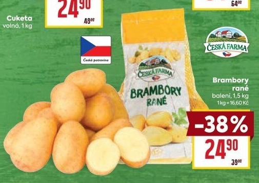 Brambory konzumní rané Česká farma