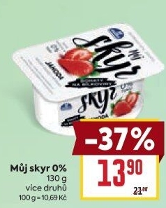 Dezert zakysaný ochucený Můj Skyr 0% Milko