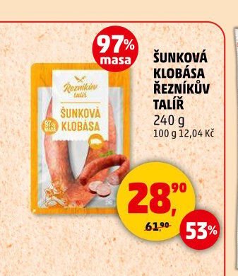 Šunková klobása Řezníkův talíř