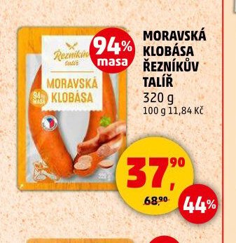 Moravská klobása Řezníkův talíř