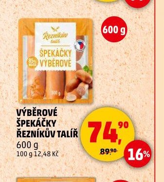 Výběrové špekáčky Řezníkův talíř