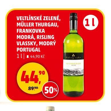 VELTLÍNSKÉ ZELENÉ, MÜLLER THURGAU, FRANKOVKA MODRÁ, RISLING VLASSKY, MODRÝ PORTUGAL
