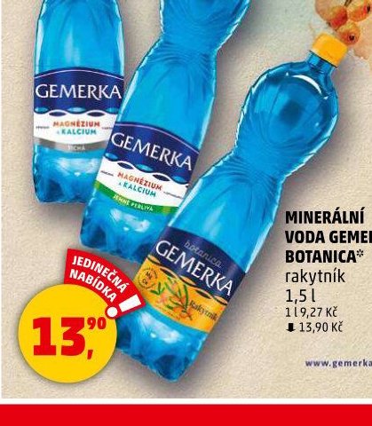 Minerální voda Gemerka Botanica rakytník