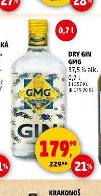 Dry Gin GMG 37,5% alk. 0,7 l