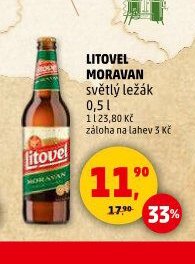 Litovel Moravan světlý ležák 0,5 l