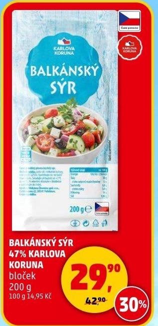 Balkánský sýr Karlova Koruna